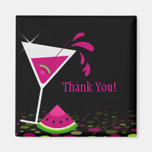 Pink Watermelon Martini Bedankt Magnet