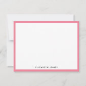 Pink Watermelon Modern Girly Classic Minimalist Notitiekaartje (Voorkant)