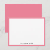 Pink Watermelon Modern Girly Classic Minimalist Notitiekaartje (Voorkant / Achterkant)