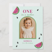 Pink Watermelon One In A Melon Photo Birthday   Kaart (Achterkant)