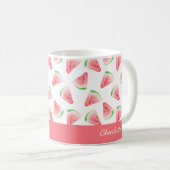 Pink Watermelon Personalized Koffiemok (Voorkant rechts)