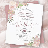 Pink Waterverf Floral BUDGET Weddenschap