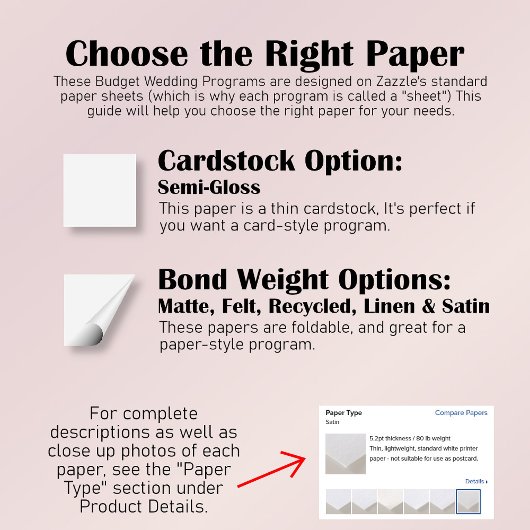 Pink Waterverf Floral Budget Wedding Programme