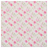 Pink Waterverf Floral Garden Pattern Fabric Stof (Swatch)