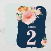 PINK WATERVERF FLOWER bruiloft Kaart (Voorkant / Achterkant)