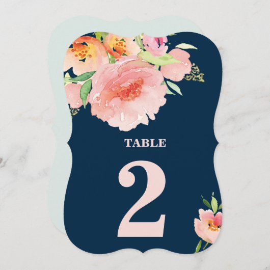 PINK WATERVERF FLOWER bruiloft Kaart (Voorkant / Achterkant)