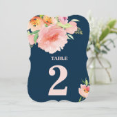 PINK WATERVERF FLOWER bruiloft Kaart (Staand voorkant)