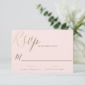 PINK WATERVERF FLOWER bruiloft RSVP Kaartje (Staand voorkant)