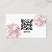 PINK WATERVERF FLOWERS VISITEKAARTJE met QR CODE (Achterkant)