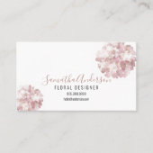 PINK WATERVERF FLOWERS VISITEKAARTJE met QR CODE (Voorkant)