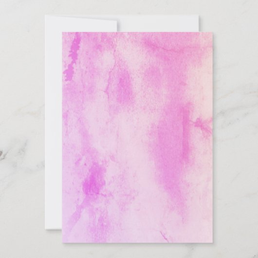 Pink waterverf House warming party uitnodiging (Achterkant)