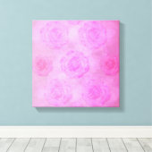 PINK Waterverf rozen Canvas Afdruk (Insitu (Houten vloer))