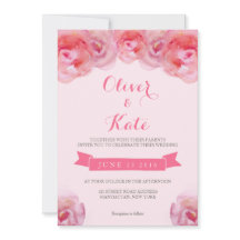 Pink Waterverf Rozen Floral Weddenschap