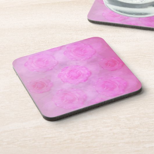 PINK Waterverf rozen Onderzetter (Linkerzijde)