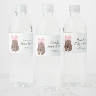 Pink waterverf slaapprinses Dank je wel Waterfles Etiket