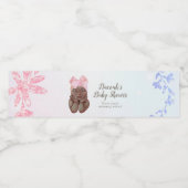 Pink waterverf slaapprinses Dank je wel Waterfles Etiket (Enkel label)