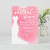 Pink Waterverf Virtual vrijgezellenfeest Kaart (Staand voorkant)