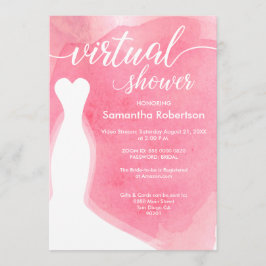 Pink Waterverf Virtual vrijgezellenfeest Kaart