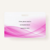 Pink Wave Design foto-ID Badge (Achterkant)