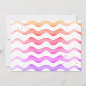 Pink Wave Meisje Verjaardag Bedankkaart (Achterkant)