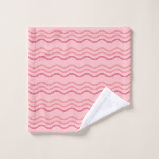 Pink Wave Pattern Towel Bad Handdoek (Wasdoekje)