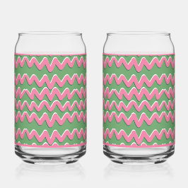 Pink Wave Soda Glass Blikvorm Glas