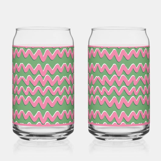 Pink Wave Soda Glass Blikvorm Glas (Voorkant)