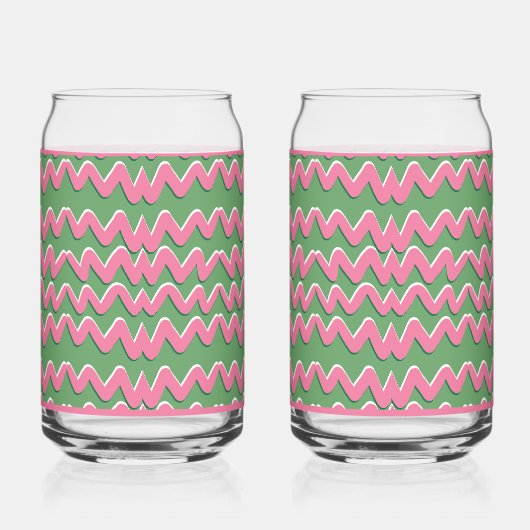 Pink Wave Soda Glass Blikvorm Glas (Rechts)