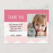 Pink Wave Waterverf Meisje Foto Dank u Postcar Briefkaart (Voorkant)