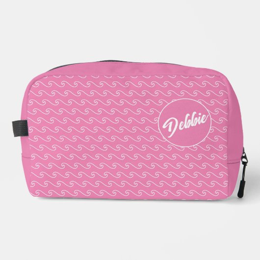 Pink Waves Gepersonaliseerde Dopp Kit Toilettasje (Voorkant)
