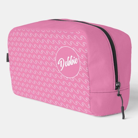 Pink Waves Gepersonaliseerde Dopp Kit Toilettasje (Rechterhoek)