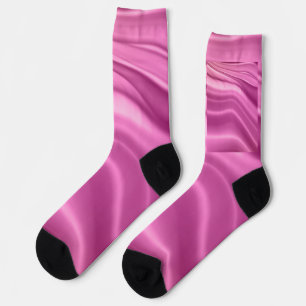 Pink Waves Pastel Abstracte geometrische Sokken