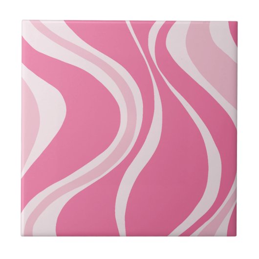 Pink Waves Tile Tegeltje (Voorkant)