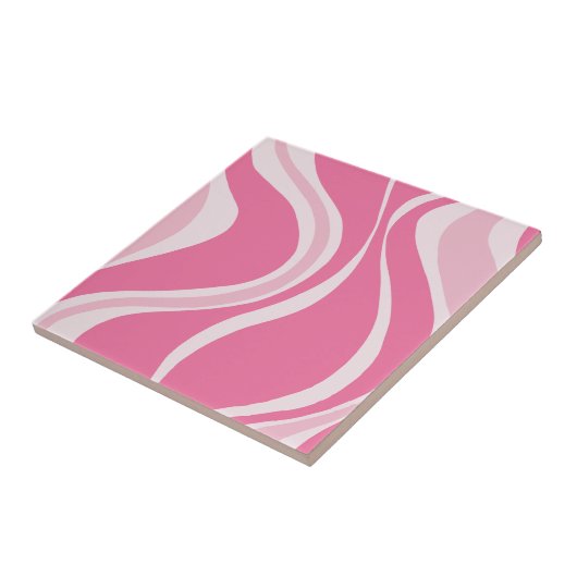 Pink Waves Tile Tegeltje (Zijkant)