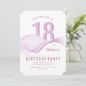 Pink Waves-uitnodiging Kaart (Staand voorkant)