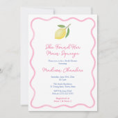 Pink Wavy Border Main Squeeze Lemons Vrijgezellenf Kaart (Voorkant)