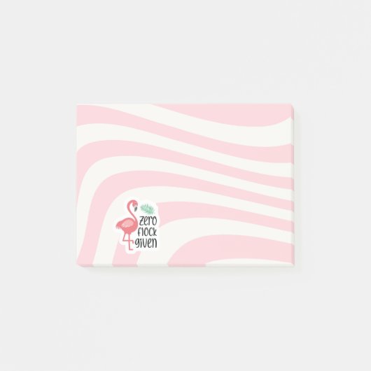 Pink Wavy Flamingo Post-it® Notes (Voorkant)