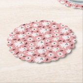 Pink Wavy Halloween Kartonnen Onderzetters (Gekanteld)