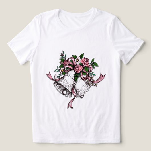 Pink Wedding Bells Personal Back Tri-Blend Shirt (Design voorkant)