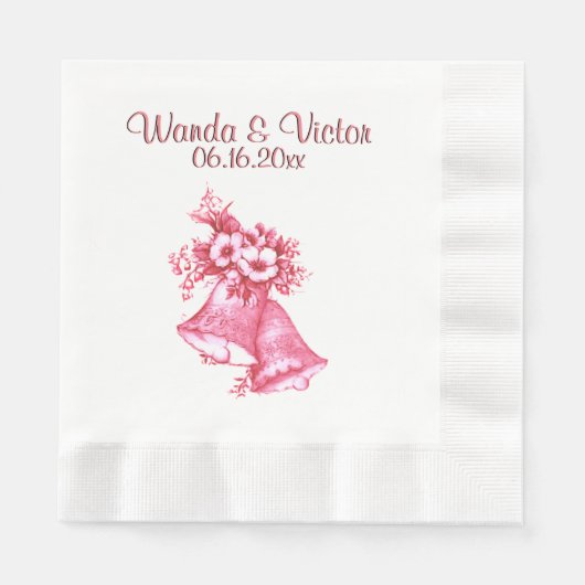 Pink Wedding Bells Specialized Servetten (Voorkant)