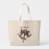 Pink Wedding Bells The Bride Grote Tote Bag (Achterkant)