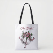 Pink Wedding Bells The Bride Tote Bag (Voorkant)
