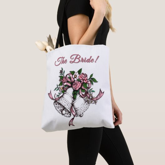 Pink Wedding Bells The Bride Tote Bag (Dichtbij)