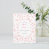 pink wedding briefkaart (Staand voorkant)