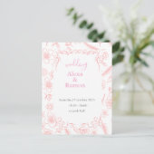 pink wedding briefkaart (Staand voorkant)