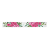 Pink Wedding Bright Floral Fuchsia Satijnen Lint (Voorkant)