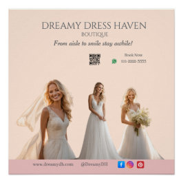 Pink Wedding Elegant Brides Love Romance Bride-to- Perfect Poster