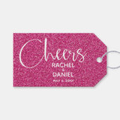 Pink Wedding Favor Cadeaulabel (Voorkant (Horizontaal))