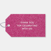 Pink Wedding Favor Cadeaulabel (Achterkant Horizontaal)