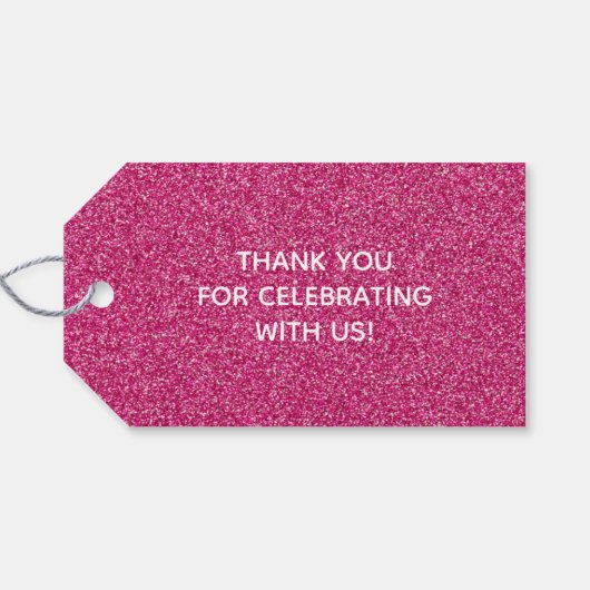 Pink Wedding Favor Cadeaulabel (Achterkant Horizontaal)